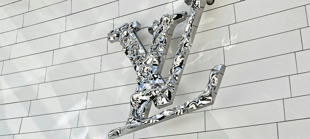 Louis Vuitton monogram detail on marble