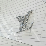 Louis Vuitton monogram detail on marble