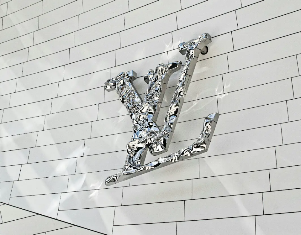 Louis Vuitton monogram detail on marble